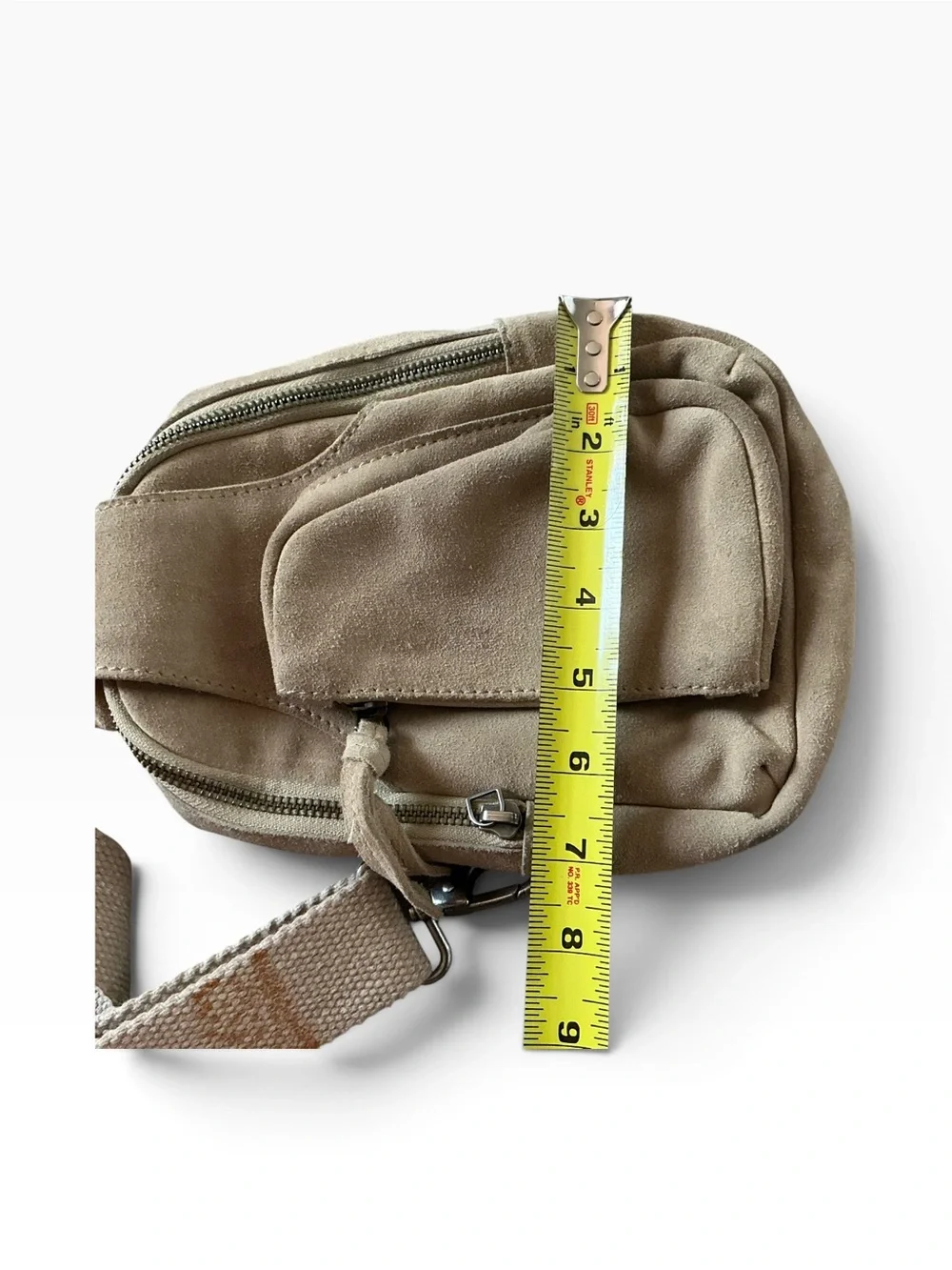 Free people Hudson suede leather sling crossbody bag beige hobo hippie